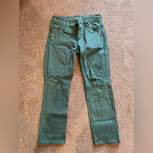 Old Navy Distressed Straight Women’s Aqua Denim Pants—Size 8